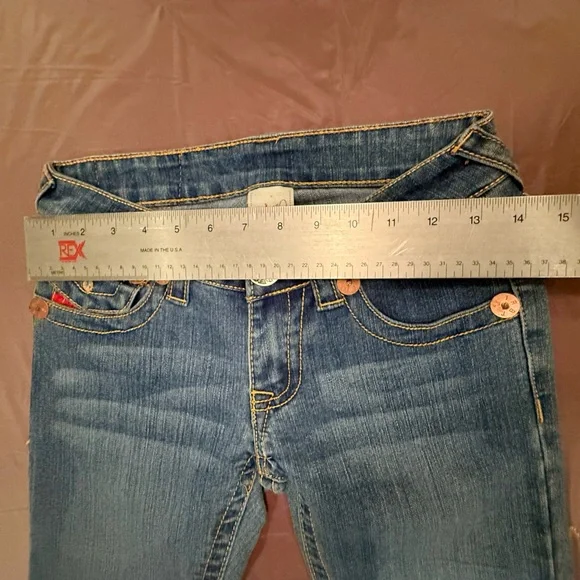 NWOT True Religion Joey Super T Women’s Jeans Size 25 Red Logo $238